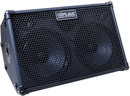 Coolmusic BP60D 60 W x 2 Lautsprecher batteriebetriebener Verstärker für Akustikgitarre, tragbarer Bluetooth-Lautsprecher mit Reverb Chorus Delay-Effekt, 7 Eingänge von dellersound