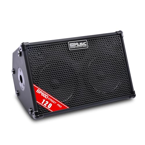 Coolmusic BP60D 60 W x 2 Lautsprecher batteriebetriebener Verstärker für Akustikgitarre, tragbarer Bluetooth-Lautsprecher mit Reverb Chorus Delay-Effekt, 7 Eingänge von dellersound