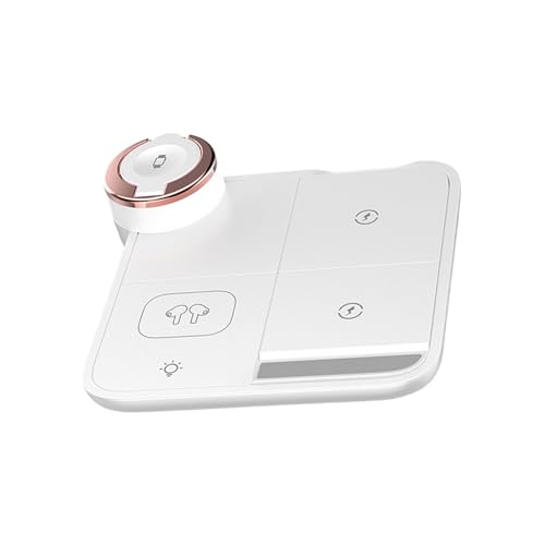demaxiyad 4-in-1 Handy-Ladestation, zusammenklappbar, magnetisch, schnelles kabelloses Ladegerät mit Licht für Handy, Tablet, Kopfhörer demaxiyad 4-in-1 Handy-Ladestation, zusammenklappbar, magnetisch, schnelles kabelloses Ladegerät mit Licht für Handy, Tablet, Kopfhörer von demaxiyad