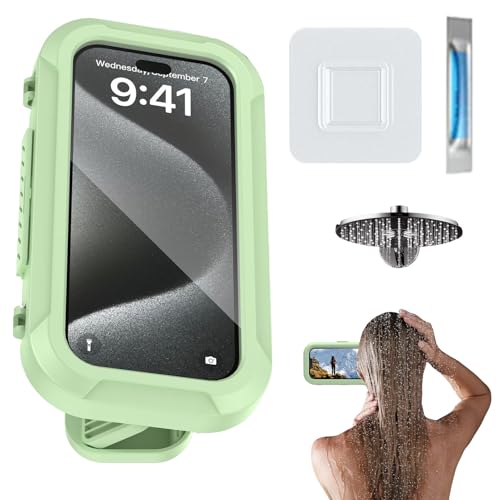 demaxiyad Dusch Telefonhalter, Telefonhalter Dusche | Wasserbeständiger Telefonhalter - Anti -Slip 360 Grad Verstellbarer Kleber -Touchscreen -Ständer für Pool Badbadewanne Haus 7inch Mobiltelefone von demaxiyad