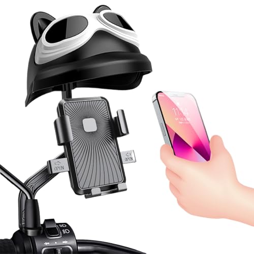 demaxiyad Motorrad-Handyhalterung, verstellbare Handyhalterung, Motorrad-Rückspiegel, Handy-Clip mit wasserdichtem Sonnenschutz, Hut für Reisen, Pendeln von demaxiyad