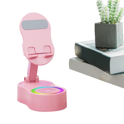 demaxiyad Schreibtisch Telefonhalterung | Handyhalterung Für Schreibtisch | Anpassbares Tragbares RGB-Dock Mit Lautsprecher Für Reisen Auto Flugzeug Schlafzimmer Wohnheim Aufnahmen Videoanrufe von demaxiyad