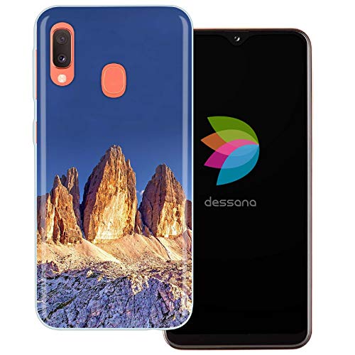 dessana Alpen transparente Schutzhülle Handy Case Cover Tasche passend für Samsung Galaxy A20e DREI Zinnen von dessana