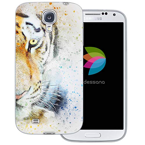 dessana Aquarell Tiere transparente Schutzhülle Handy Case Cover Tasche passend für Samsung Galaxy S4 Aquarell Tiger von dessana