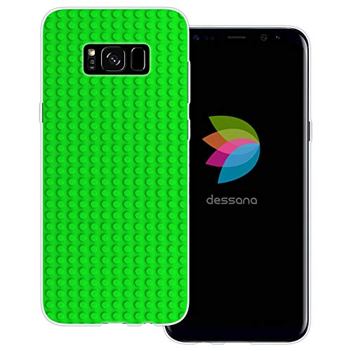 dessana Bausteine transparente Schutzhülle Handy Case Cover Tasche für Samsung Galaxy S8 Bauplatte Grün von dessana