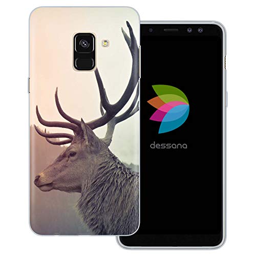 dessana Hirsche transparente Schutzhülle Handy Case Cover Tasche passend für Samsung Galaxy A8 (2018) Hirsch Natur von dessana