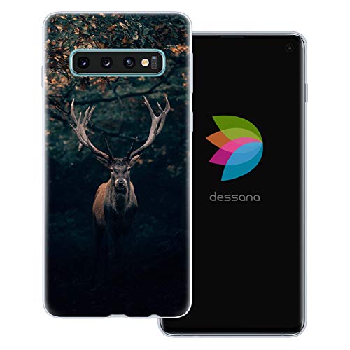 dessana Hirsche transparente Schutzhülle Handy Case Cover Tasche für Samsung Galaxy S10 Hirsch im Wald von dessana