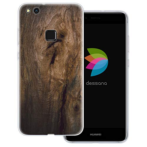 dessana Holz Optik transparente Schutzhülle Handy Case Cover Tasche passend für Huawei P10 Lite Holz Natur von dessana
