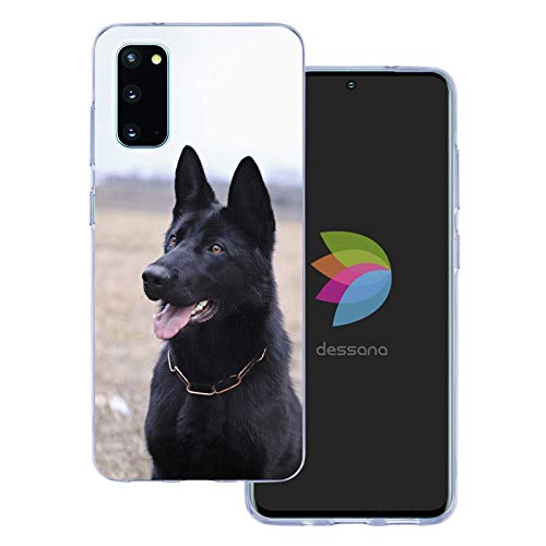 dessana Hunde transparente Schutzhülle Handy Case Cover Tasche für Samsung Galaxy S20 Schwarzer Schäferhund von dessana