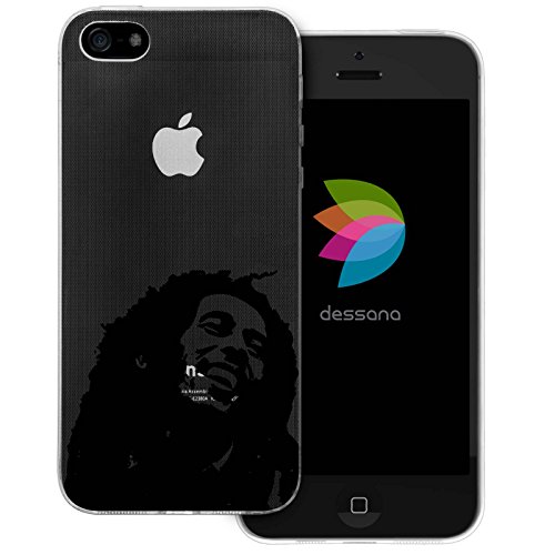 dessana Jamaika transparente Silikon TPU Schutzhülle 0,7mm dünne Handy Tasche Soft Case für Apple iPhone 5/5S/SE Rasta Reggae von dessana
