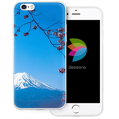 dessana Japan Kultur transparente Schutzhülle Handy Case Cover Tasche für Apple iPhone 6/6S Plus Fujikaiten Berg von dessana