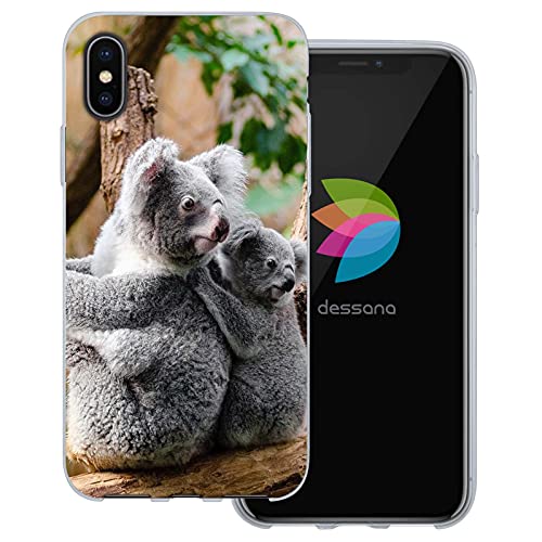 dessana Koala transparente Schutzhülle Handy Case Cover Tasche für Apple iPhone X Koala mit Baby von dessana