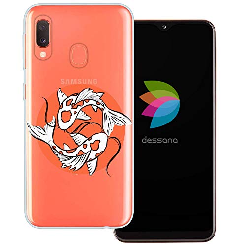 dessana Koi Fisch transparente Schutzhülle Handy Case Cover Tasche passend für Samsung Galaxy A20e Koi Orange von dessana