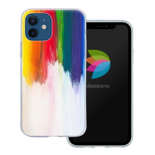 dessana LGBTQ Bunt transparente Schutzhülle Handy Case Cover Tasche für Apple iPhone 12 Mini Gemalter Regenbogen von dessana