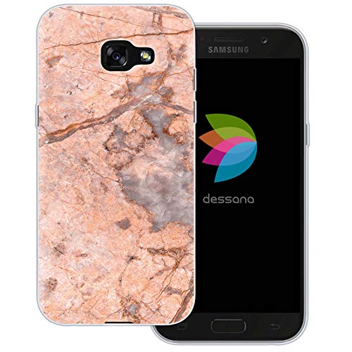 dessana Marmor Muster transparente Schutzhülle Handy Case Cover Tasche passend für Samsung Galaxy A5 (2017) Marmor Apricot von dessana