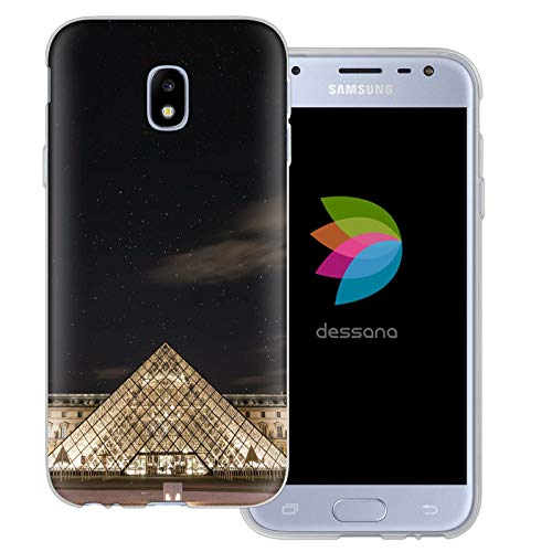 dessana Paris transparente Schutzhülle Handy Case Cover Tasche für Samsung Galaxy J3 (2017) Louvre Pyramide von dessana