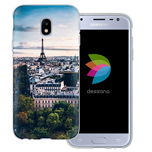dessana Paris transparente Schutzhülle Handy Case Cover Tasche für Samsung Galaxy J3 (2017) Paris Skyline von dessana