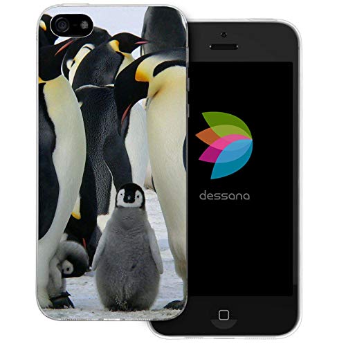 dessana Pinguine transparente Schutzhülle Handy Case Cover Tasche passend für Apple iPhone 5/5S/SE Pinguin Familie von dessana