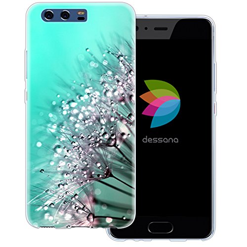 dessana Pusteblume transparente Silikon TPU Schutzhülle 0,7mm dünne Handy Tasche Soft Case passend für Huawei P10 Pusteblume Regen von dessana