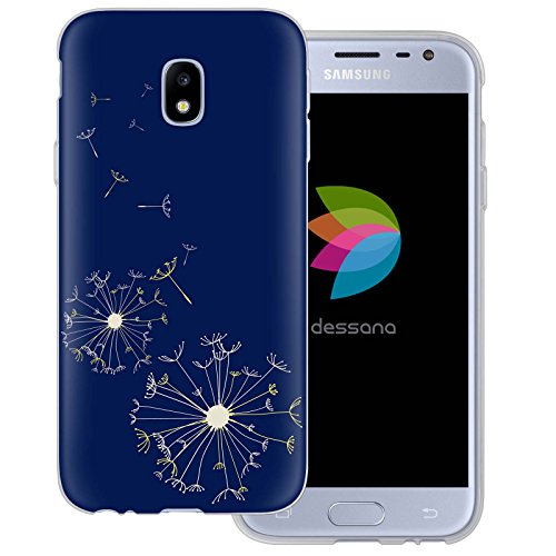 dessana Pusteblume transparente Silikon TPU Schutzhülle 0,7mm dünne Handy Tasche Soft Case passend für Samsung Galaxy J3 (2017) Fliegende Pusteblumen von dessana
