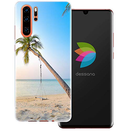dessana Strandurlaub transparente Schutzhülle Handy Case Cover Tasche passend für Huawei P30 Pro Palmen Schaukel von dessana