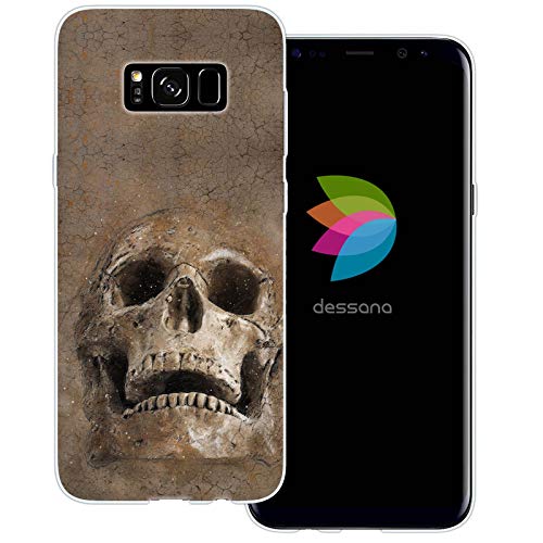 dessana Totenkopf transparente Silikon TPU Schutzhülle 0,7mm dünne Handy Tasche Soft Case für Samsung Galaxy S8 Plus Totenkopf Erde von dessana