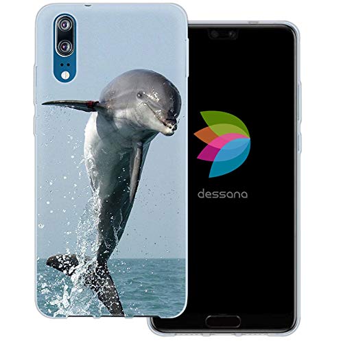 dessana Unter Wasser Welt transparente Schutzhülle Handy Case Cover Tasche für Huawei P20 Delfin Ozean von dessana