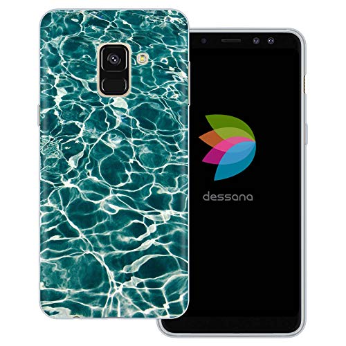 dessana Wasser Gewässer transparente Schutzhülle Handy Case Cover Tasche passend für Samsung Galaxy A8 (2018) Sonnenlicht Wasser von dessana