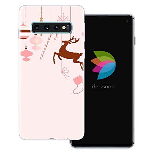 dessana Weihnachten Winter transparente Schutzhülle Handy Case Cover Tasche passend für Samsung Galaxy S10 Weihnachtsdeko Pink von dessana