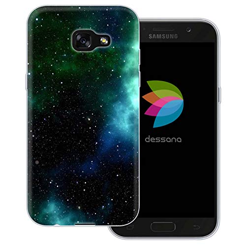 dessana Weltall Himmel transparente Schutzhülle Handy Case Cover Tasche für Samsung Galaxy A5 (2017) Weltraum Türkis von dessana