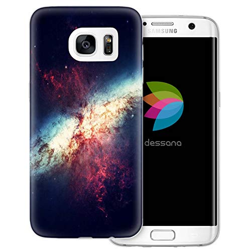dessana Weltall Himmel transparente Schutzhülle Handy Case Cover Tasche für Samsung Galaxy S7 Edge Kosmos Bunt von dessana