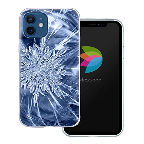 dessana Winter Schnee transparente Schutzhülle Handy Case Cover Tasche passend für Apple iPhone 12 Mini Eisblume von dessana