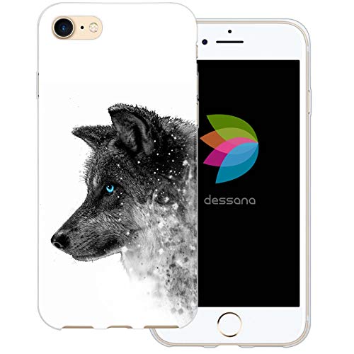 dessana Wolf Wölfe transparente Schutzhülle Handy Case Cover Tasche passend für Apple iPhone 8 Wolf Wölfe Blaue Augen dessana Wolf Wölfe transparente Schutzhülle Handy Case Cover Tasche passend für Apple iPhone 8 Wolf Wölfe Blaue Augen von dessana