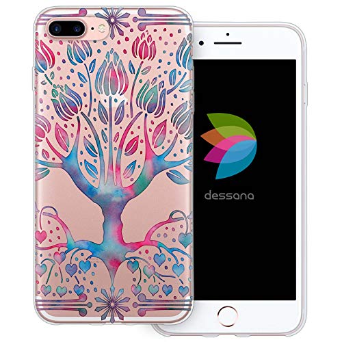 dessana Yoga transparente Schutzhülle Handy Case Cover Tasche passend für Apple iPhone 7 Plus Yoga Muster Bunt von dessana