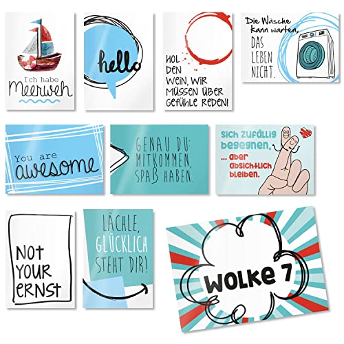 20 Postkarten Set mit Sprüchen I DIN A6 I Spruch-Karten Set lustig witzig Zitate Liebe Freundschaft Motivation für Bilderrahmen Freundin I dv_222 von #detailverliebt