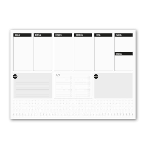 Schreibtisch-Unterlage To-do schlicht I dv_543 I DIN A2 40 Blatt I Wochenplan Wochenplaner Schreib-Unterlage Organizer zum Beschreiben neutral von #detailverliebt