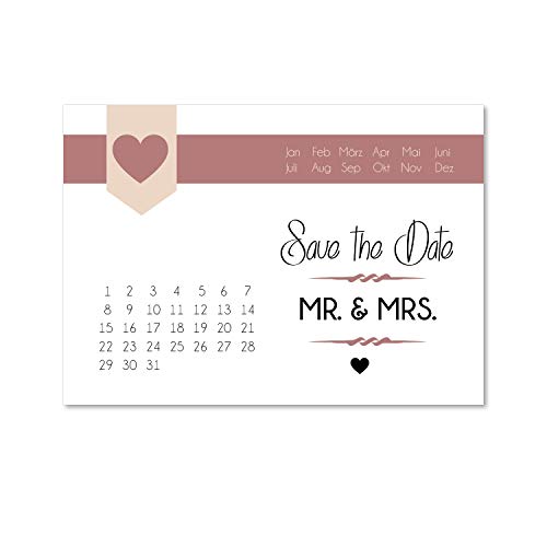 #detailverliebt 15 Postkarten Save the Date I dv_153 I DIN A6 I Set Hochzeit Wedding Einladungs-Karten Countdown von #detailverliebt