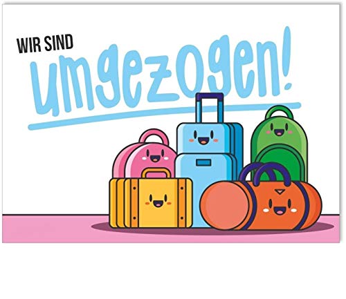 #detailverliebt 15 Postkarten Set Wir sind umgezogen DIN A6 I 14,8 x 10,5 I für Umzug I Auszug I Neue Adresse I Wohungswechsel I Umzugs-Anzeige I Quer-Format I dv152 von #detailverliebt