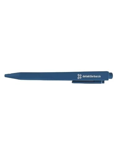 Detektierbarer Kugelschreiber, detectable pen, mit Clip, mit einziehbarer Mine, Schriftfarbe: blau (50) von detektierbar.de