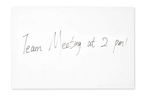 devil ray - Magnettafel Glas Whiteboard 100 x 65 cm rahmenlos Sicherheitsglas magnetisch und beschreibbar Pures Weiss von devil ray