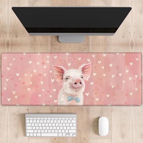 dhakalrlde Adorable Pig Gaming-Mauspad, großes süßes Ferkel mit Heizung, Schreibtischunterlage für Computer, erweiterte Tastatur, Laptop, Mauspads, 80 x 29 cm, rutschfestes Gummi-Mauspad für dhakalrlde Adorable Pig Gaming-Mauspad, großes süßes Ferkel mit Heizung, Schreibtischunterlage für Computer, erweiterte Tastatur, Laptop, Mauspads, 80 x 29 cm, rutschfestes Gummi-Mauspad für von dhakalrlde