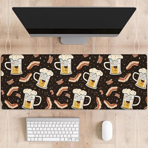 dhakalrlde Beer Gaming-Mauspad, große Schreibtischunterlage für Computer, erweiterte Tastatur, Laptop, Mauspads, 80 x 29 cm, rutschfestes Gummi-Mauspad für Bürodekoration, Geschenke (Farbe 63) von dhakalrlde
