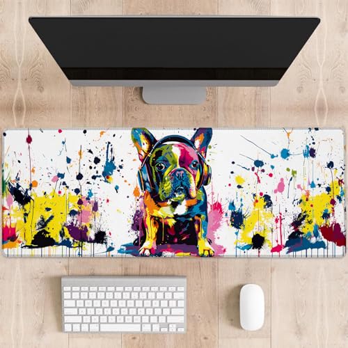 dhakalrlde Bunte französische Bulldogge Gaming-Mauspad, Graffiti-Kunst-Stil, große Schreibtischunterlage für Computer, erweiterte Tastatur, Laptop, Mauspads, 80 x 29 cm, rutschfestes Gummi-Mauspad für dhakalrlde Bunte französische Bulldogge Gaming-Mauspad, Graffiti-Kunst-Stil, große Schreibtischunterlage für Computer, erweiterte Tastatur, Laptop, Mauspads, 80 x 29 cm, rutschfestes Gummi-Mauspad für von dhakalrlde