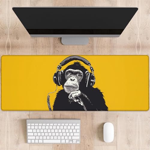 dhakalrlde Chimp Gaming-Mauspad, große Schreibtischunterlage für Computer, erweiterte Tastatur, Laptop, Mauspads, 80 x 29 cm, rutschfestes Gummi-Mauspad für Bürodekoration, Geschenke (Farbe 34) von dhakalrlde