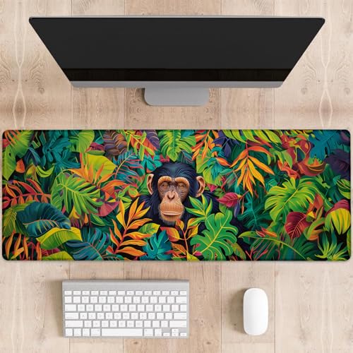 dhakalrlde Chimp Gaming-Mauspad, große Schreibtischunterlage für Computer, erweiterte Tastatur, Laptop, Mauspads, 80 x 29 cm, rutschfestes Gummi-Mauspad für Bürodekoration, Geschenke (Farbe 62) von dhakalrlde