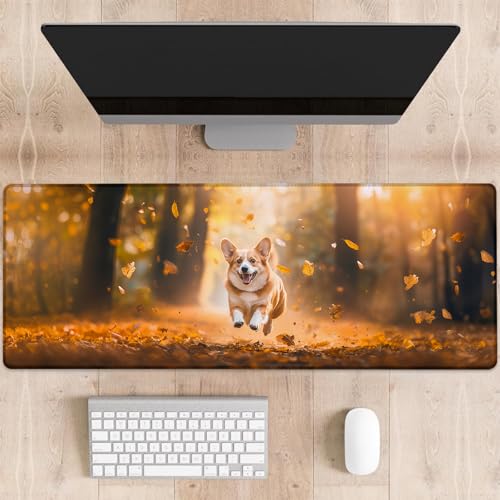 dhakalrlde Corgi Gaming-Mauspad, große Schreibtischunterlage für Computer, erweiterte Tastatur, Laptop, Mauspads, 80 x 29 cm, rutschfestes Gummi-Mauspad für Bürodekoration, Geschenke (Farbe 18) von dhakalrlde