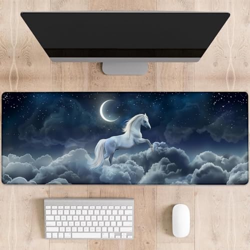 dhakalrlde Einhorn-Gaming-Mauspad, große Schreibtischunterlage für Computer, erweiterte Tastatur, Laptop, Mauspads, 80 x 29 cm, rutschfestes Gummi-Mauspad für Bürodekoration, Geschenke (Farbe 40) von dhakalrlde