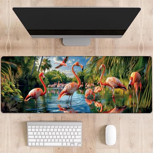 dhakalrlde Flamingo Gaming-Mauspad, große Schreibtischunterlage für Computer, erweiterte Tastatur, Laptop, Mauspad, 80 x 29 cm, rutschfestes Gummi-Mauspad für Bürodekoration, Geschenke (Farbe 6) von dhakalrlde