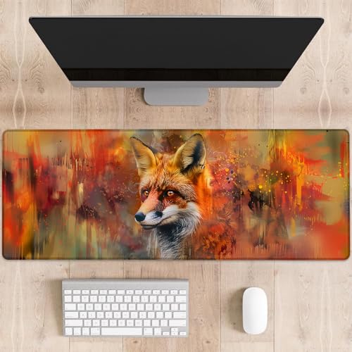 dhakalrlde Fox Gaming-Mauspad, große Schreibtischunterlage für Computer, erweiterte Tastatur, Laptop, Mauspads, 80 x 29 cm, rutschfestes Gummi-Mauspad für Bürodekoration, Geschenke (Farbe 7) von dhakalrlde