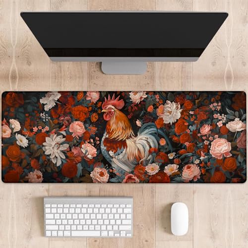 dhakalrlde Gaming-Mauspad mit Hahn, große Schreibtischunterlage für Computer, erweiterte Tastatur, Laptop, Mauspads, 80 x 29 cm, rutschfestes Gummi-Mauspad für Bürodekoration, Geschenke (Farbe 59) dhakalrlde Gaming-Mauspad mit Hahn, große Schreibtischunterlage für Computer, erweiterte Tastatur, Laptop, Mauspads, 80 x 29 cm, rutschfestes Gummi-Mauspad für Bürodekoration, Geschenke (Farbe 59) von dhakalrlde